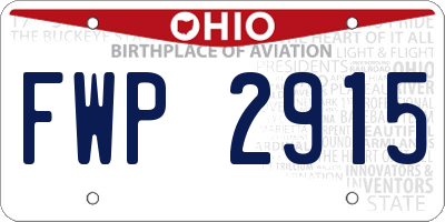 OH license plate FWP2915