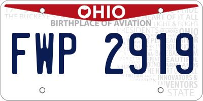 OH license plate FWP2919