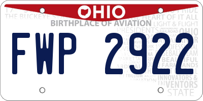 OH license plate FWP2922