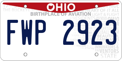 OH license plate FWP2923