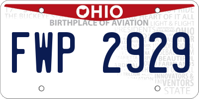 OH license plate FWP2929