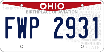 OH license plate FWP2931