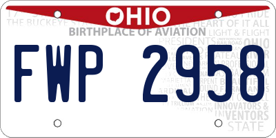 OH license plate FWP2958