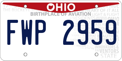 OH license plate FWP2959