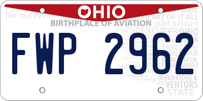 OH license plate FWP2962