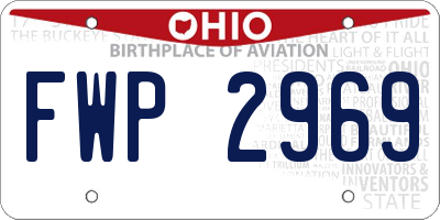 OH license plate FWP2969