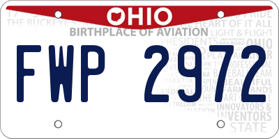 OH license plate FWP2972