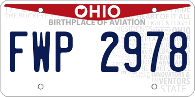 OH license plate FWP2978