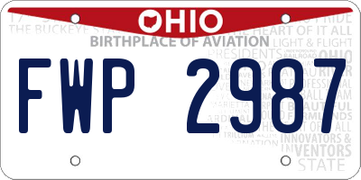 OH license plate FWP2987