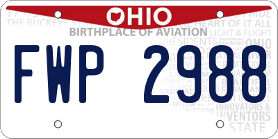OH license plate FWP2988