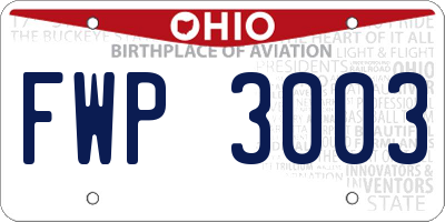 OH license plate FWP3003