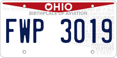 OH license plate FWP3019