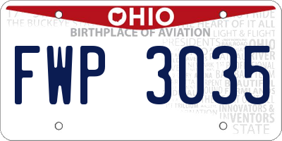 OH license plate FWP3035
