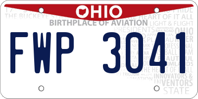 OH license plate FWP3041