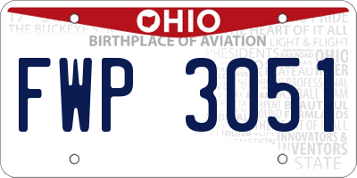 OH license plate FWP3051