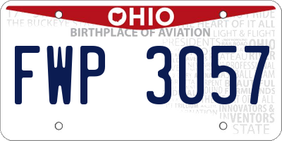 OH license plate FWP3057