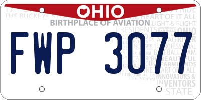 OH license plate FWP3077