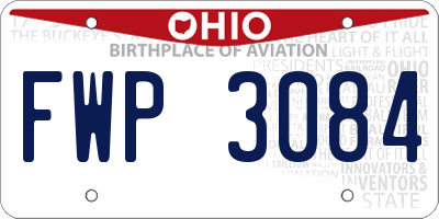 OH license plate FWP3084