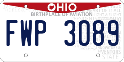 OH license plate FWP3089
