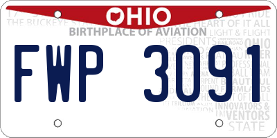 OH license plate FWP3091