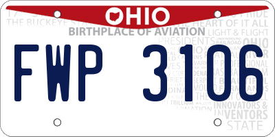 OH license plate FWP3106