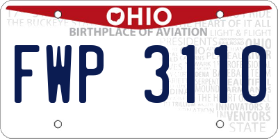 OH license plate FWP3110