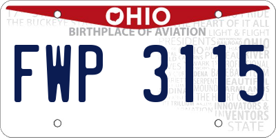 OH license plate FWP3115