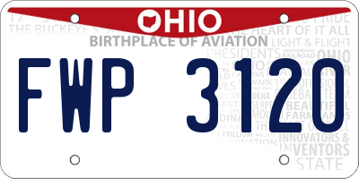 OH license plate FWP3120