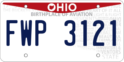 OH license plate FWP3121