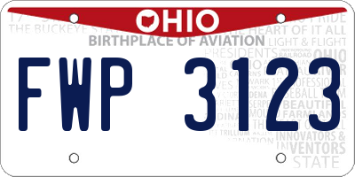 OH license plate FWP3123