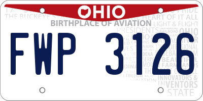 OH license plate FWP3126