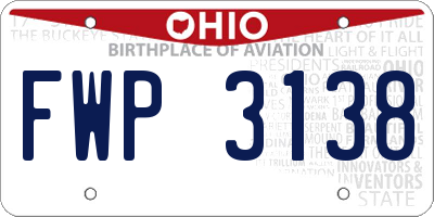 OH license plate FWP3138