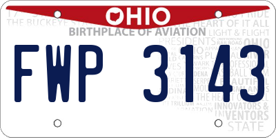 OH license plate FWP3143