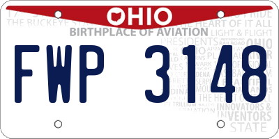 OH license plate FWP3148