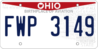 OH license plate FWP3149