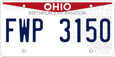 OH license plate FWP3150