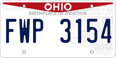 OH license plate FWP3154