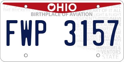 OH license plate FWP3157