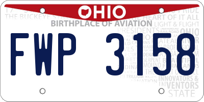 OH license plate FWP3158