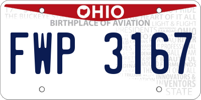 OH license plate FWP3167