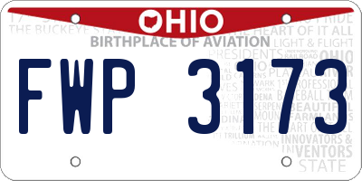 OH license plate FWP3173