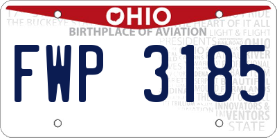 OH license plate FWP3185