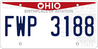 OH license plate FWP3188
