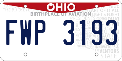 OH license plate FWP3193