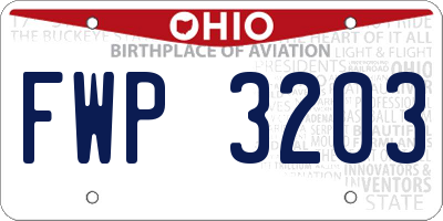 OH license plate FWP3203