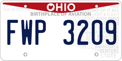 OH license plate FWP3209