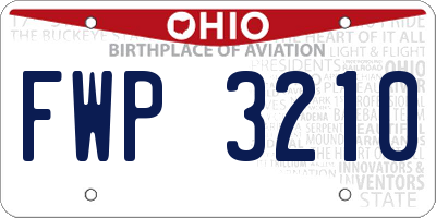 OH license plate FWP3210