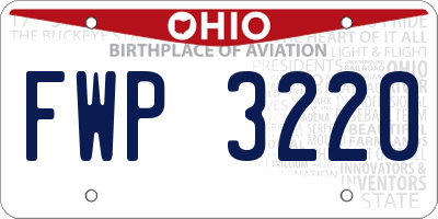 OH license plate FWP3220