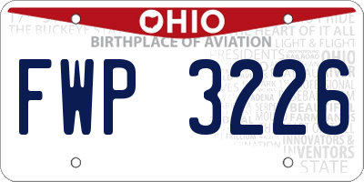 OH license plate FWP3226