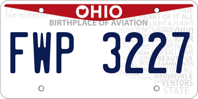 OH license plate FWP3227